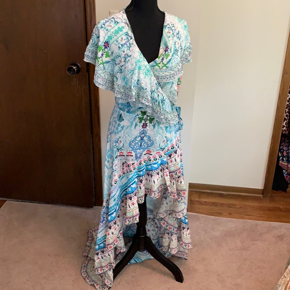 Camilla Blue and White Maxi Dress